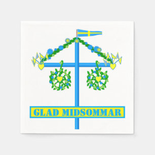 scandinavian design,Personalized Glad midsommar Napkins