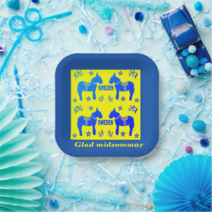 scandinavian design,Personalized Glad midsommar Paper Plates