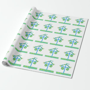 scandinavian design,Personalized Glad midsommar Wrapping Paper