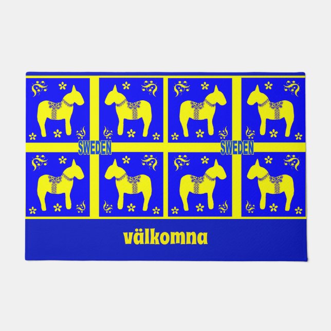 scandinavian design,swedish Horse,Personalize, Doormat (Front)
