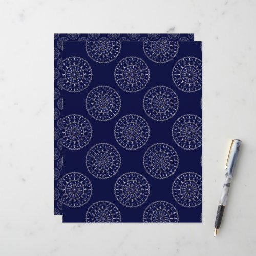 Scandinavian Ditsy Winter Navy &amp; Gold Polka Dots