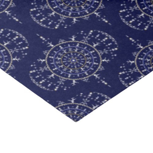 Scandinavian Ditsy Winter Navy &amp; Gold Retro Ogee Tissue Paper
