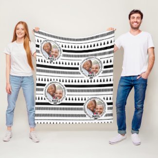Scandinavian Doodle PHOTO Blanket Christmas Gift