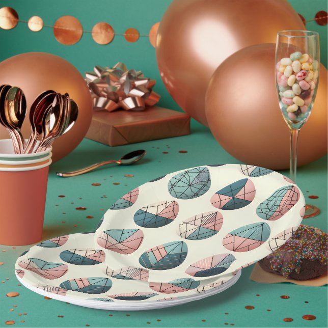 Scandinavian Easter Egg Paper Plates (Multi)