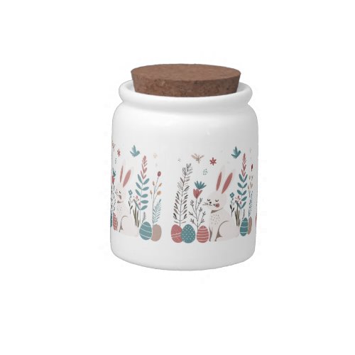 Scandinavian Elegance Cute Easter Bunny Candy Jar