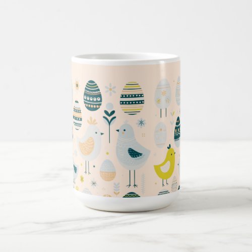 Scandinavian Elegance Easter Chicks and Eggs Coffee Mug