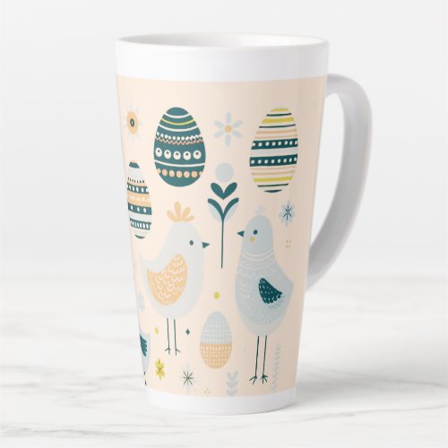 Scandinavian Elegance Easter Chicks and Eggs Latte Mug