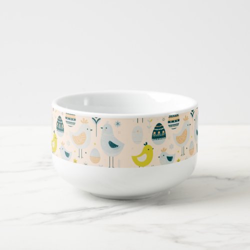 Scandinavian Elegance Easter Chicks and Eggs Soup Mug