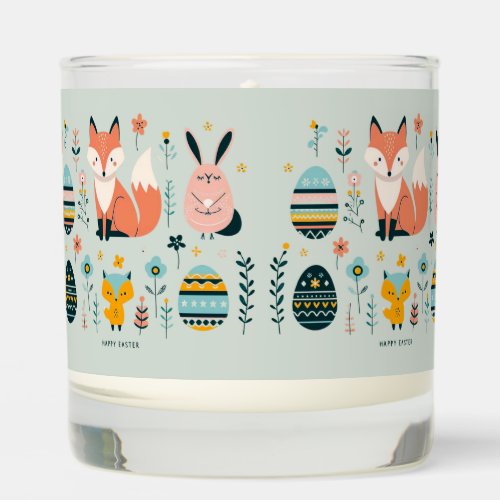 Scandinavian Elegance Fox Bunny Owl and Eggs Scented Candle
