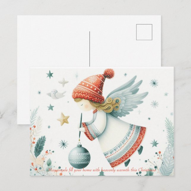 Scandinavian elegance spiritual Christmas angel Postcard (Front/Back)