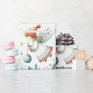 Scandinavian elegance spiritual Christmas angel Wrapping Paper