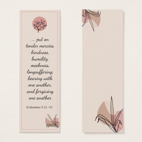 Scandinavian Elegant Floral Bible Verse Bookmark