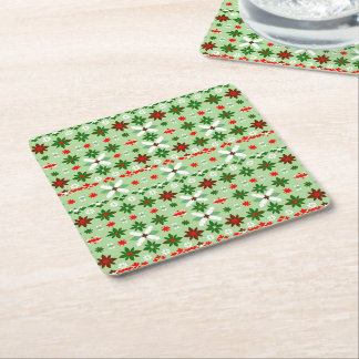 Scandinavian Fair Isle Christmas Edition 4 Square Paper Coaster