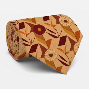 Scandinavian Fall Floral Pattern Neck Tie