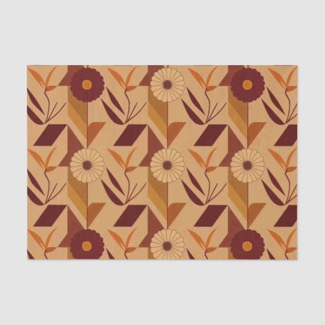 Scandinavian Fall Floral Pattern Tissue Paper (Front)