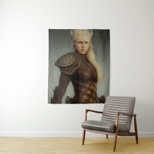 Scandinavian Female Warrior Fantasy Art Poster Tapestry