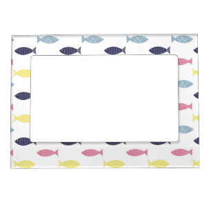 Scandinavian Fish Pattern Pastel Color Magnetic Frame