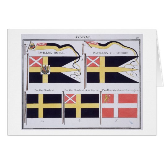 Scandinavian Flags, from a French book of Flags, c Cards (Front Horizontal)