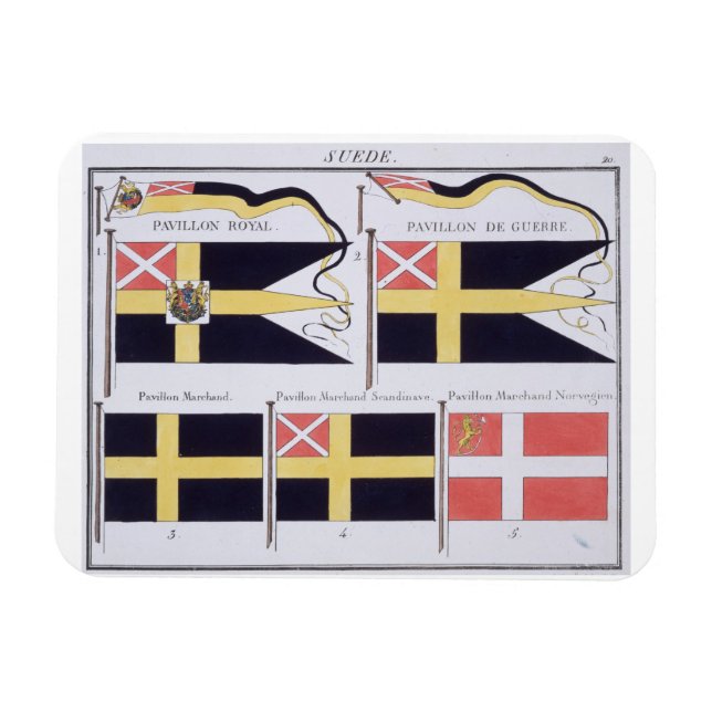 Scandinavian Flags, from a French book of Flags, c Magnet (Horizontal)
