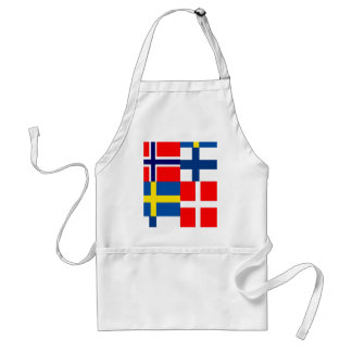 Scandinavian Flags Quartet Adult Apron