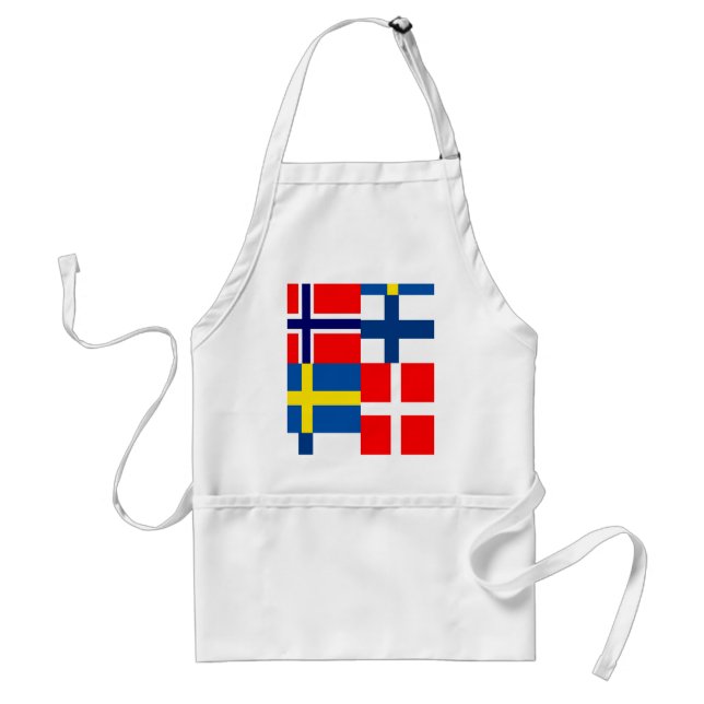 Scandinavian Flags Quartet Adult Apron (Front)