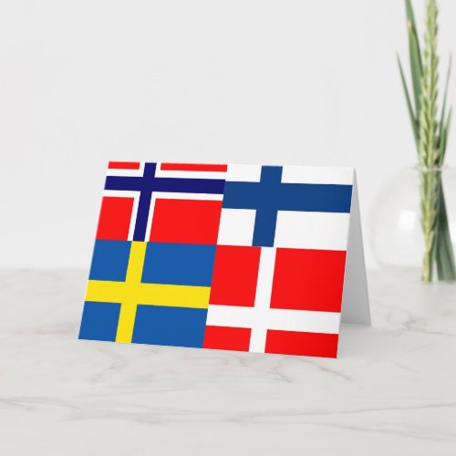 Scandinavian Flags Quartet Card