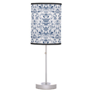 Scandinavian Floral Blue Table Lamp