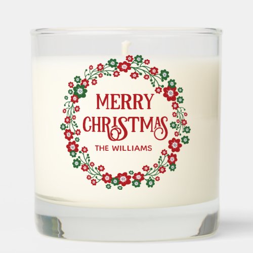 Scandinavian Floral Christmas Wreath Scented Candle