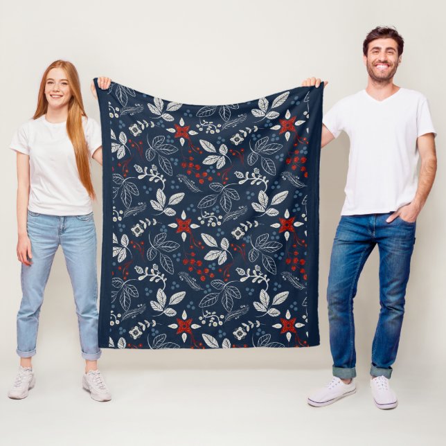 Scandinavian Floral Folk Art Seamless Pattern  Fle Fleece Blanket (In Situ)