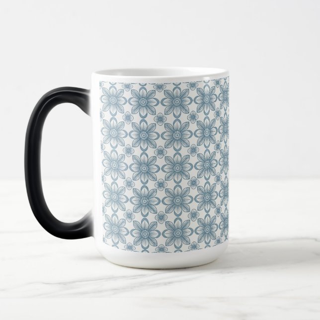 Scandinavian Floral Pattern Color Morph Mug (Left)