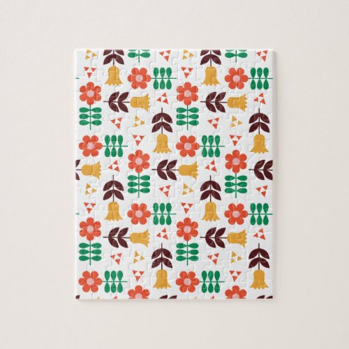 Scandinavian Floral Pattern Jigsaw Puzzle