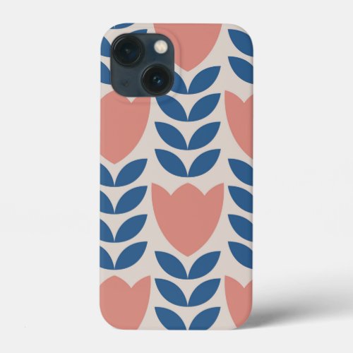 Scandinavian floral patternretro stylemid centur iPhone 13 mini case