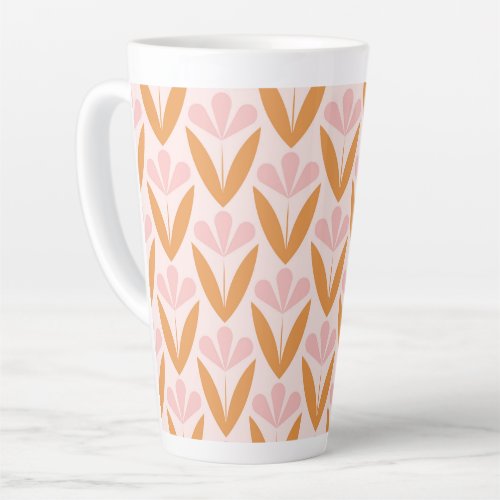 Scandinavian floral patternretro stylemid centur latte mug