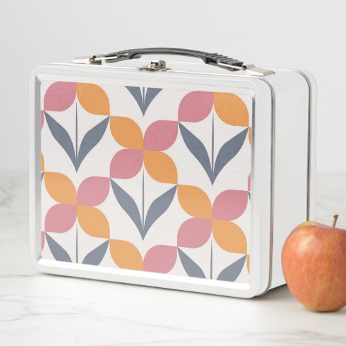 Scandinavian floral patternretro stylemid centur metal lunch box