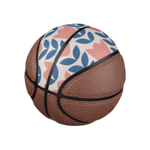 Scandinavian floral patternretro stylemid centur mini basketball