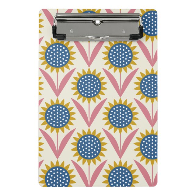Scandinavian floral pattern,retro style,mid centur mini clipboard (Front)