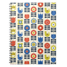 Scandinavian Floral Spiral Notebook Journal