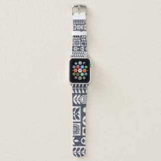 Scandinavian Floral: White, Blue, Minimalist. Apple Watch Band