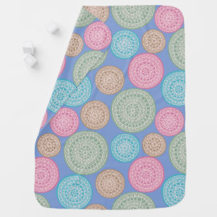 Scandinavian Flower Mandalas Pattern 1 Baby Blanket