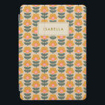 Scandinavian Flower Pattern Personalized iPad Pro Cover<br><div class="desc">Scandinavian Flower Pattern Personalized Recipe Tablet Cover</div>