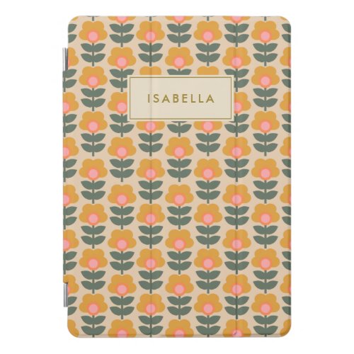 Scandinavian Flower Pattern Personalized iPad Pro Cover