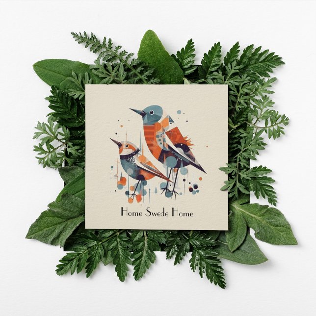 Scandinavian Folk Abstract Birds Home Swede Home (Creator Uploaded)