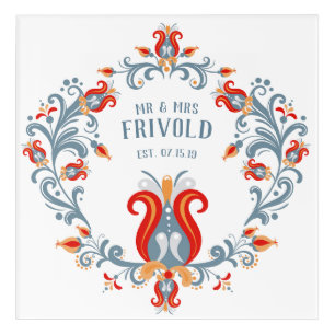 Scandinavian Folk Art Acrylic Wall Art