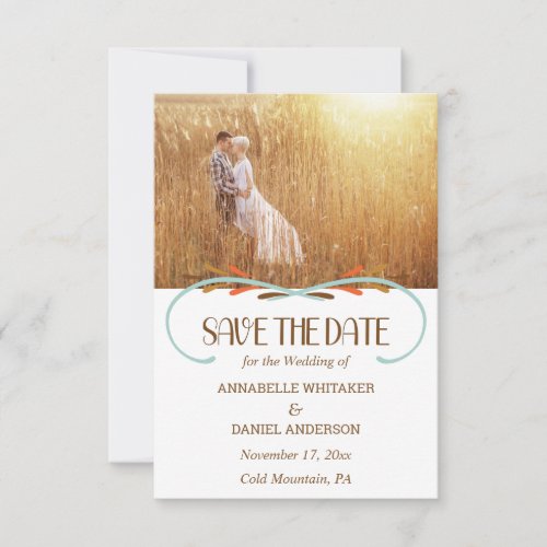 Scandinavian Folk Art Autumn Colors Wedding Save The Date