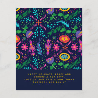 Scandinavian Folk Art Birds Flowers Annual Letter