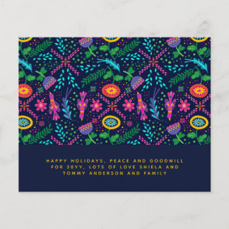 Scandinavian Folk Art Birds Flowers Annual Letter