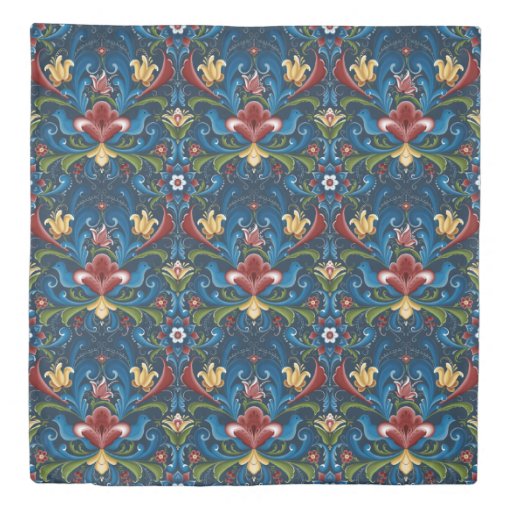 scandinavian-folk-art-blue-floral-pattern-duvet-cover-zazzle