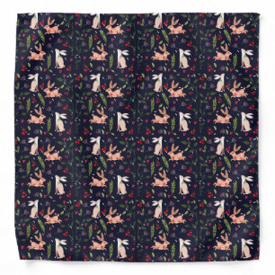 Scandinavian Folk Art Bunnies Bandana