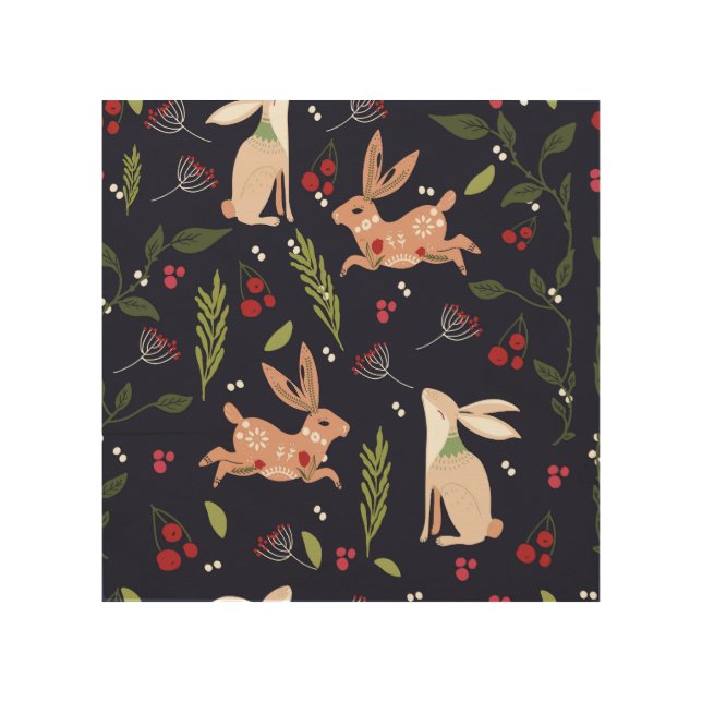 Scandinavian Folk Art Bunny Print (Front)