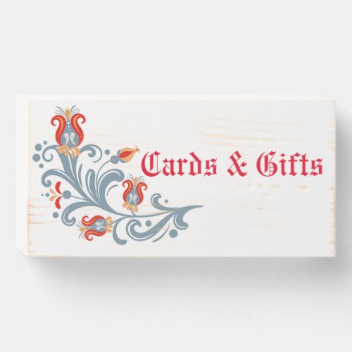 Scandinavian Folk Art Cards and Gifts Wooden Box Sign